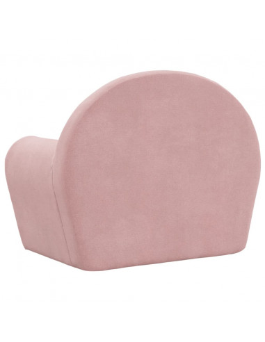 Divano per Bambini Rosa in Morbido Peluche