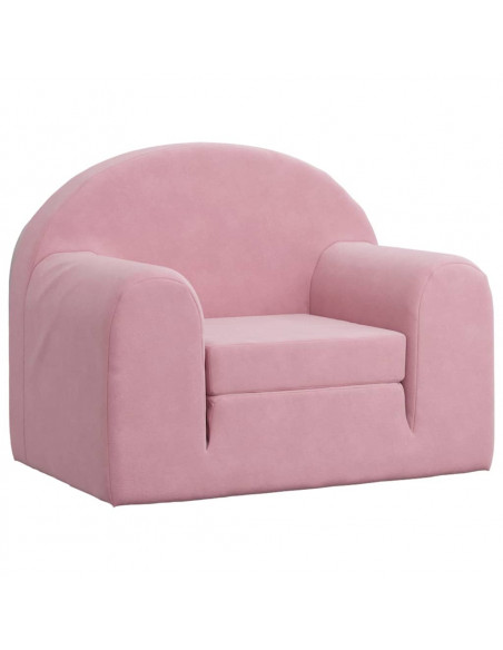 Divano Letto per Bambini Rosa in Morbido Peluche
