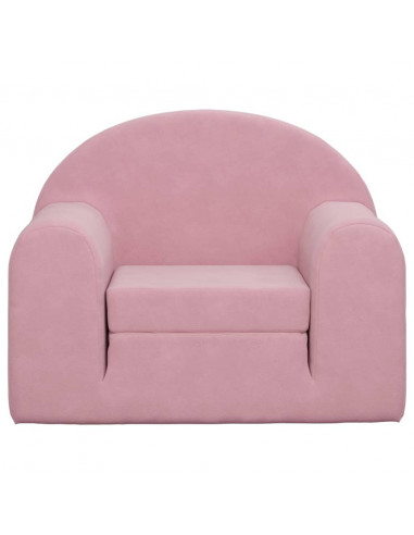 Divano Letto per Bambini Rosa in Morbido Peluche