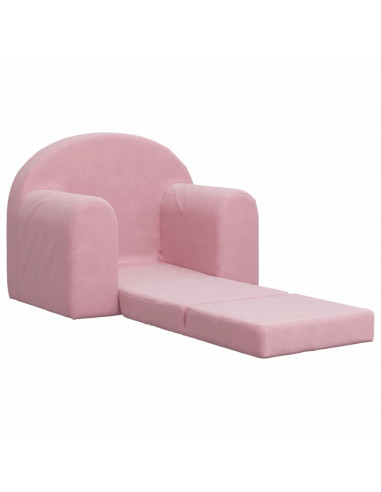 Divano Letto per Bambini Rosa in Morbido Peluche