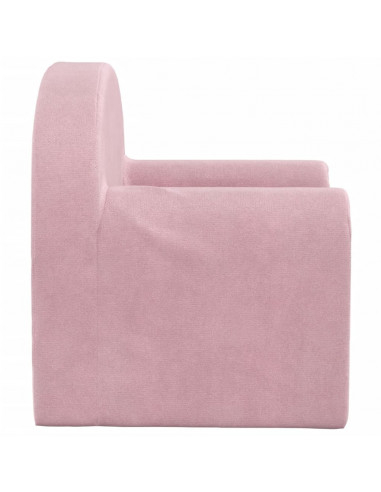 Divano Letto per Bambini Rosa in Morbido Peluche