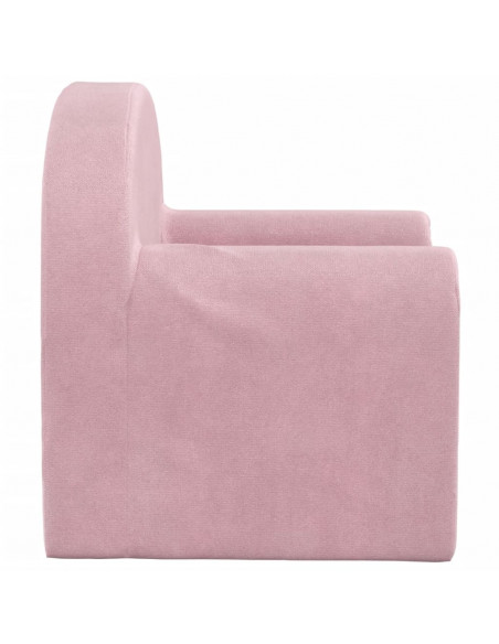 Divano Letto per Bambini Rosa in Morbido Peluche