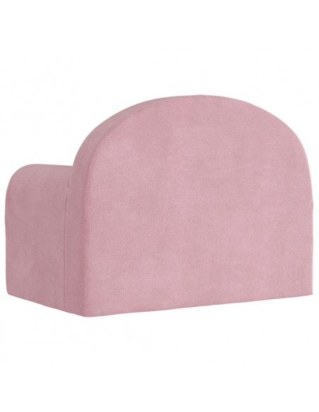 Divano Letto per Bambini Rosa in Morbido Peluche