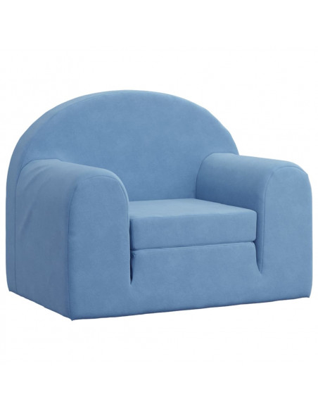 Divano Letto per Bambini Blu in Morbido Peluche