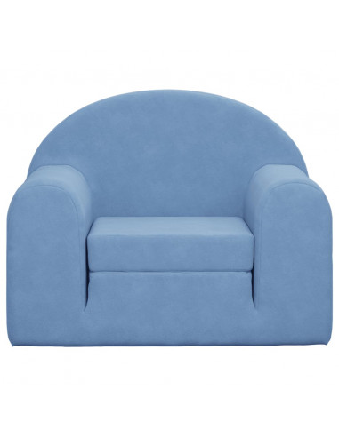 Divano Letto per Bambini Blu in Morbido Peluche