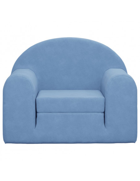 Divano Letto per Bambini Blu in Morbido Peluche