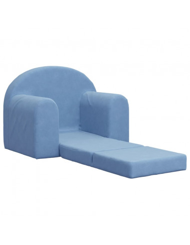 Divano Letto per Bambini Blu in Morbido Peluche