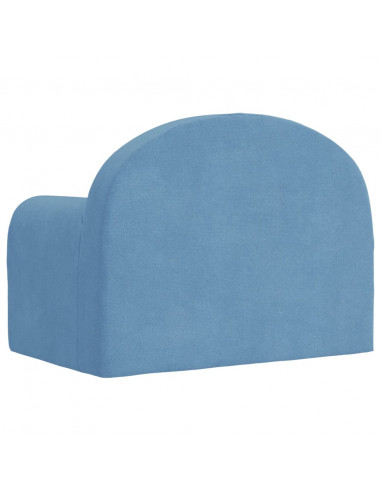 Divano Letto per Bambini Blu in Morbido Peluche
