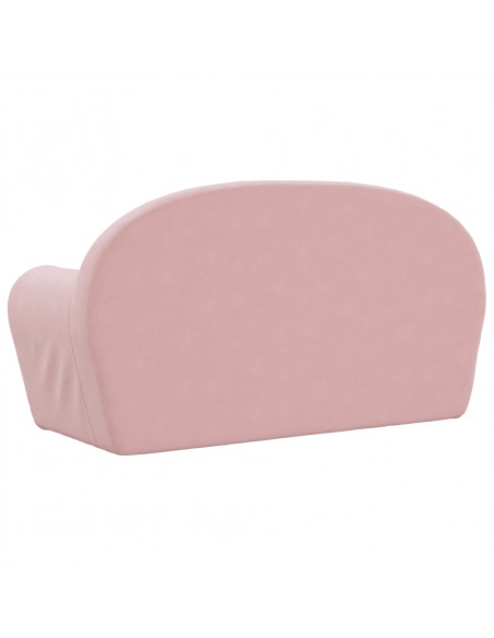 Divano Letto per Bambini a 2 Posti Rosa in Morbido Peluche