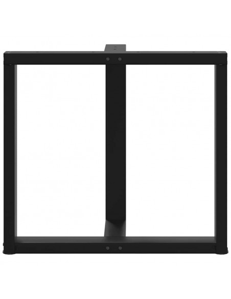 Gambe Tavolo Pranzo a Forma T 2pz Nero 80x35x(72-73) cm Acciaio