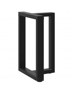 Gambe Tavolo Pranzo a Forma T 2pz Nero 50x35x(72-73)cm Acciaio