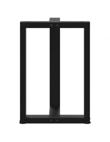 Gambe Tavolo Pranzo a Forma T 2pz Nero 50x35x(72-73)cm Acciaio