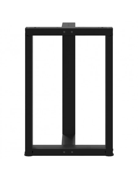 Gambe Tavolo Pranzo a Forma T 2pz Nero 50x35x(72-73)cm Acciaio