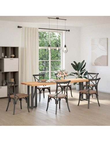 Gambe Tavolo Consolle a T 2pz Antracite 20x28x(72-73)cm Acciaio