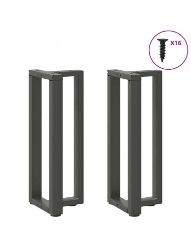 Gambe Tavolo Consolle a T 2pz Antracite 20x28x(72-73)cm Acciaio