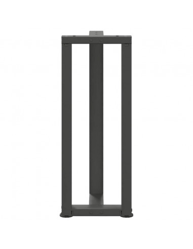 Gambe Tavolo Consolle a T 2pz Antracite 20x28x(72-73)cm Acciaio