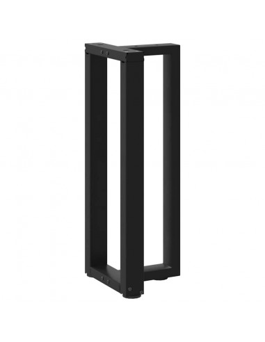 Gambe Tavolo Consolle a T 2 pz Nero 20x28x(72-73) cm Acciaio