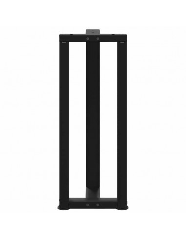 Gambe Tavolo Consolle a T 2 pz Nero 20x28x(72-73) cm Acciaio