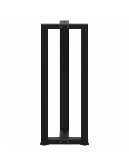 Gambe Tavolo Consolle a T 2 pz Nero 20x28x(72-73) cm Acciaio