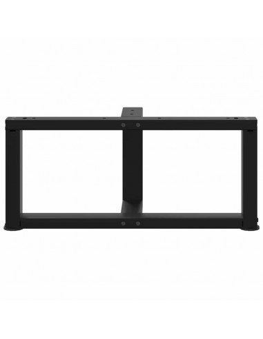 Gambe Tavolino da Caffè a T 2 pz Nero 60x25x(30-31) cm Acciaio