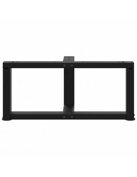 Gambe Tavolino da Caffè a T 2 pz Nero 60x25x(30-31) cm Acciaio