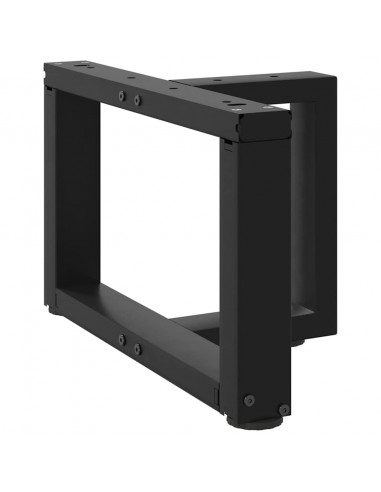 Gambe Tavolino da Caffè a T 2 pz Nero 50x25x(30-31) cm Acciaio