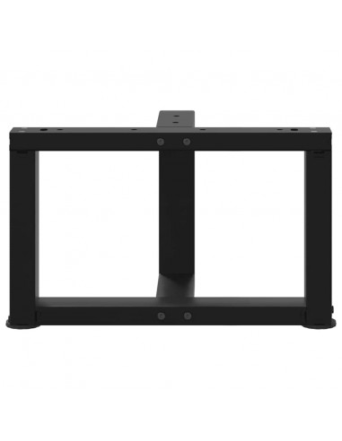 Gambe Tavolino da Caffè a T 2 pz Nero 50x25x(30-31) cm Acciaio