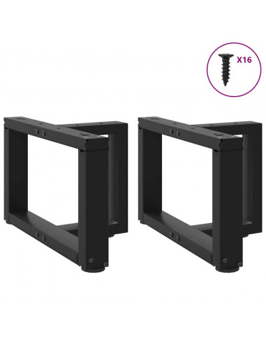 Gambe Tavolino da Caffè a T 2 pz Nero 40x25x(30-31) cm Acciaio