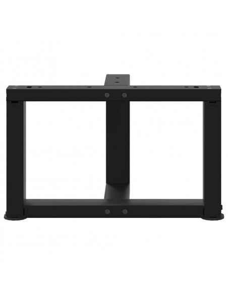 Gambe Tavolino da Caffè a T 2 pz Nero 40x25x(30-31) cm Acciaio