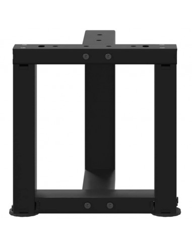 Gambe Tavolino da Caffè a T 2 pz Nero 30x25x(30-31) cm Acciaio