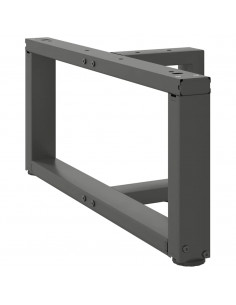 Gambe Tavolino Caffè a T 2 pz Antracite 60x25x(30-31)cm Acciaio