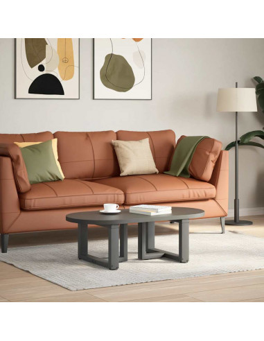 Gambe Tavolino Caffè a T 2 pz Antracite 40x25x(30-31)cm Acciaio