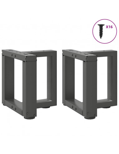 Gambe Tavolino Caffè a T 2 pz Antracite 30x25x(30-31)cm Acciaio