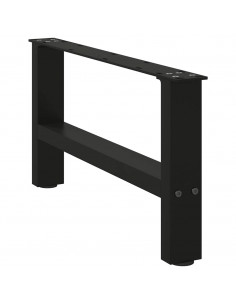 Gambe per Tavolino 2 pz Nero 30×60 cm in Acciaio