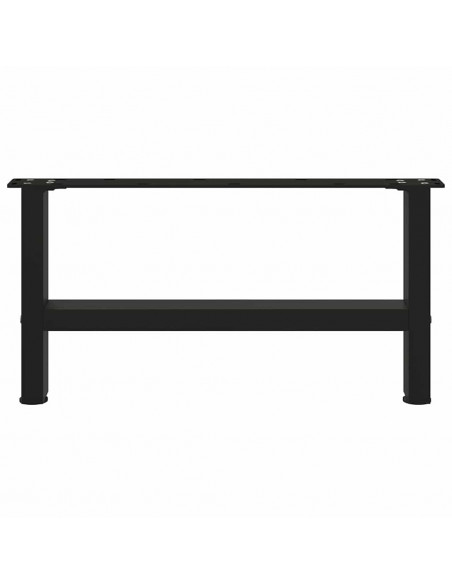 Gambe per Tavolino 2 pz Nero 30×60 cm in Acciaio