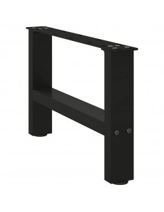 Gambe per Tavolino 2 pz Nero 30×50 cm in Acciaio