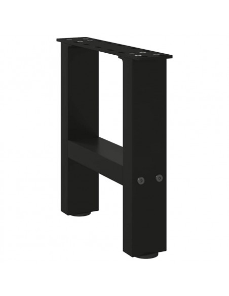 Gambe per Tavolino 2 pz Nero 30×30 cm in Acciaio
