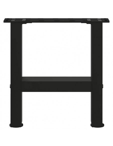 Gambe per Tavolino 2 pz Nero 30×30 cm in Acciaio