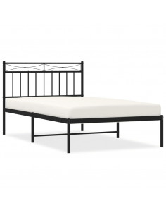 Giroletto con Testiera Metallo Nero 100x200 cm