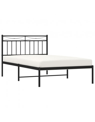 Giroletto con Testiera Metallo Nero 100x200 cm