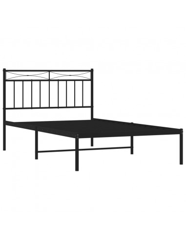 Giroletto con Testiera Metallo Nero 100x200 cm