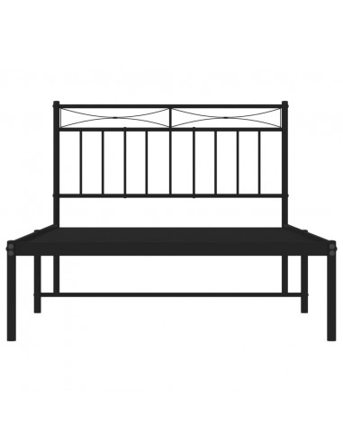 Giroletto con Testiera Metallo Nero 100x200 cm