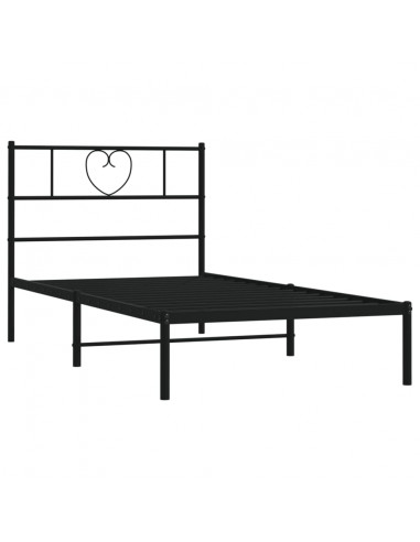 Giroletto con Testiera in Metallo Nero 90x200 cm