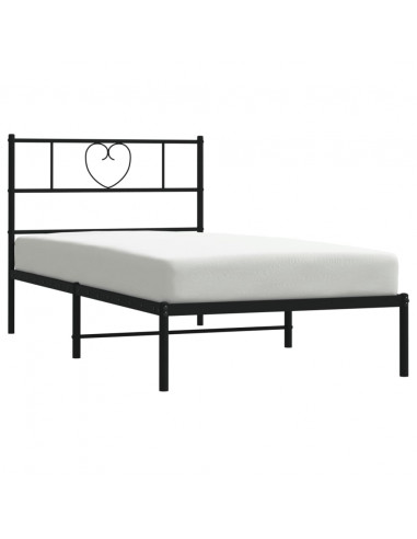 Giroletto con Testiera in Metallo Nero 80x200 cm