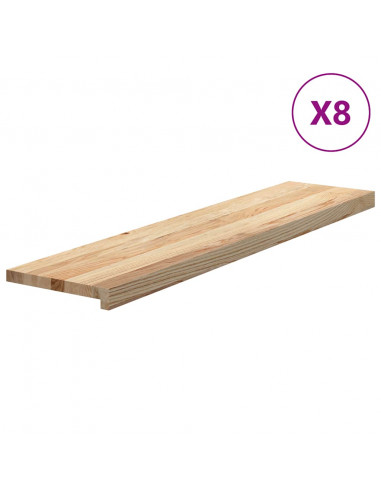 Gradini 8 pz 110x30x2 cm in Rovere Massello Non Trattato
