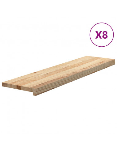 Gradini 8 pz 100x25x2 cm in Rovere Massello Non Trattato
