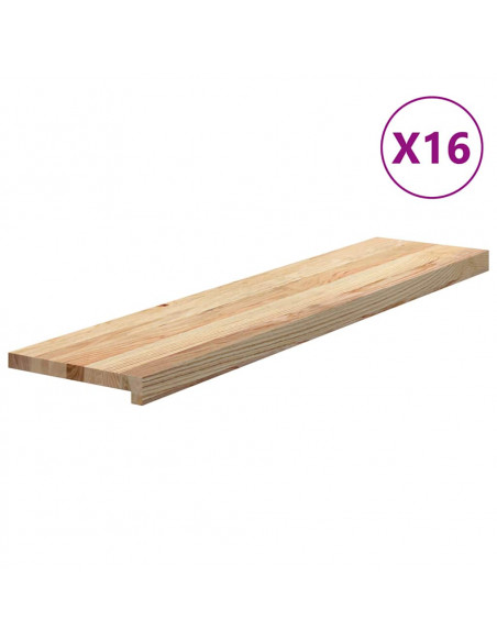 Gradini 16 pz 110x25x2 cm in Rovere Massello Non Trattato