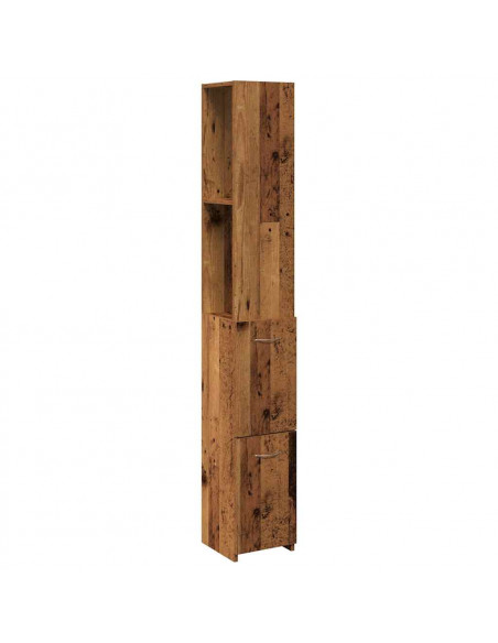 Mobile da Bagno Legno Antico 25x25x170 cm in Truciolato