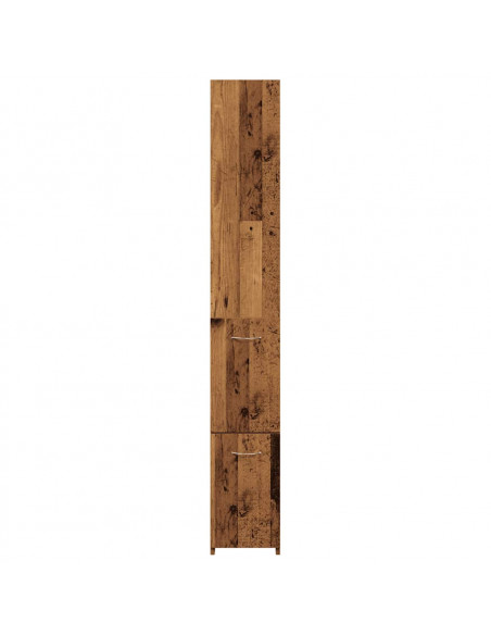 Mobile da Bagno Legno Antico 25x25x170 cm in Truciolato