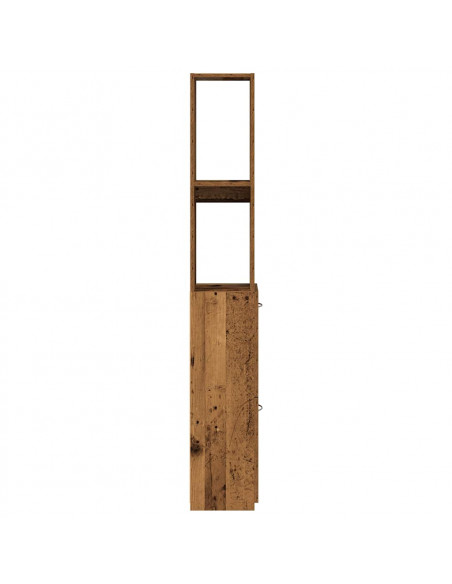 Mobile da Bagno Legno Antico 25x25x170 cm in Truciolato